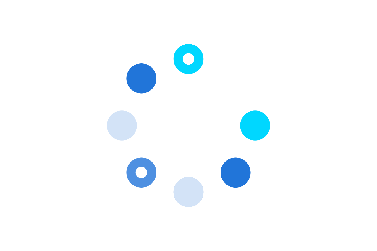 illustrazione grafica di cerchi colorati di azzurro