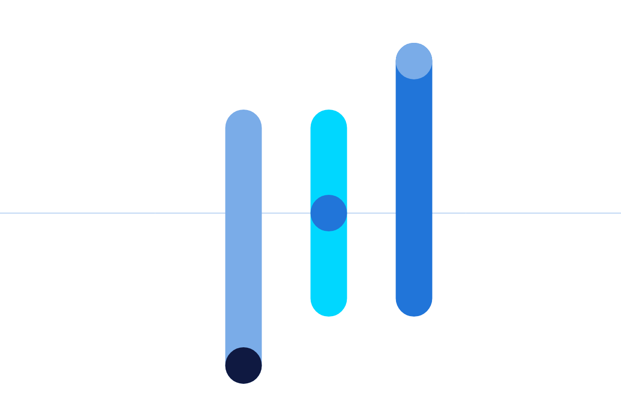 illustrazione di tre linee verticali colorate