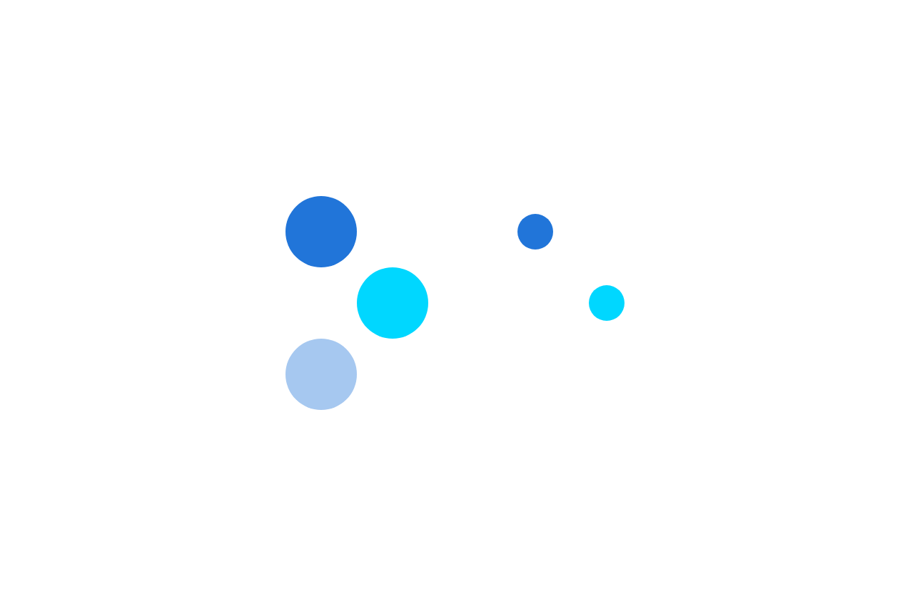 illustrazione di sfere colorate di diverse dimensioni