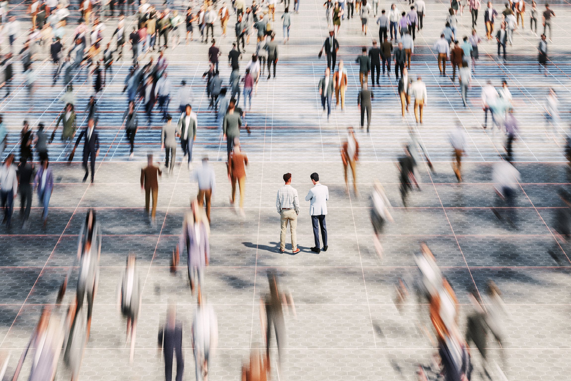 immagine di persone in una piazza