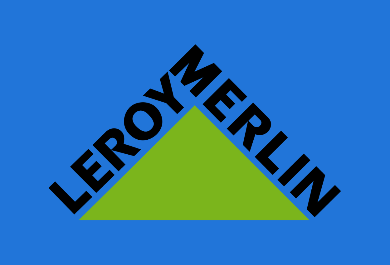 logo leroy merlin sfondo blu